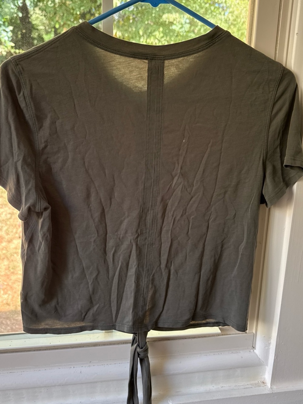 lululemon athletica Olive Green Tie-Back Crop Top